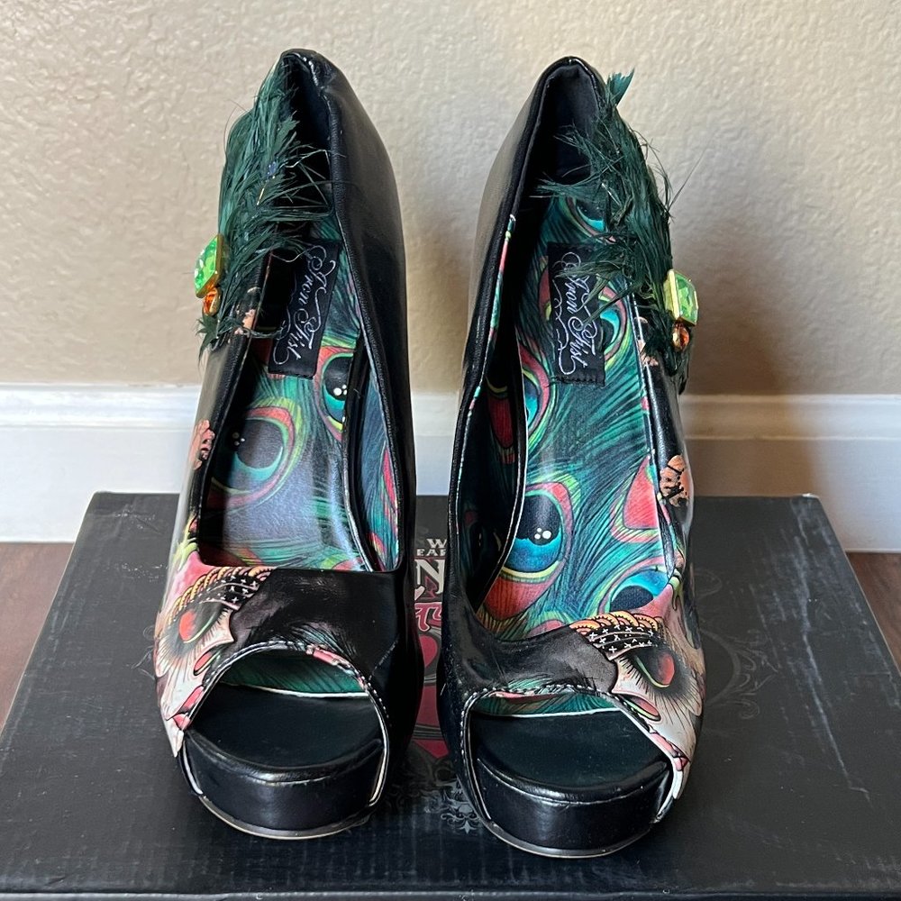 Ladies Black Vanity Fair Iron Fist Size 10 Platform Heel Shoes